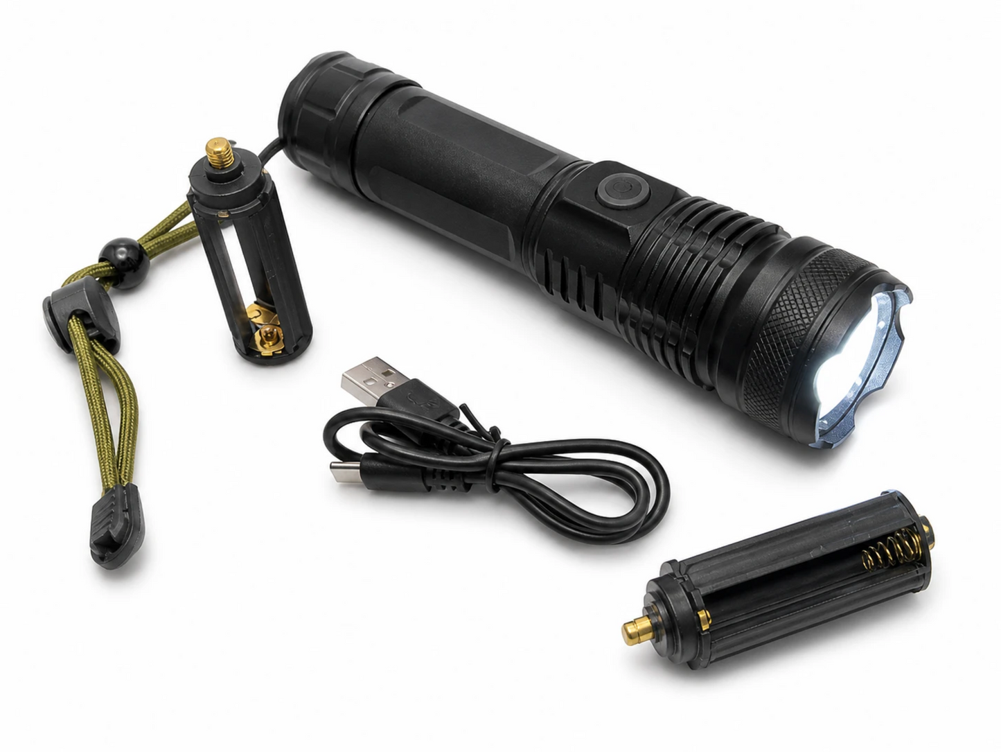 P50 LED Rechargeable Flashlights with Accessories – 5 Pack