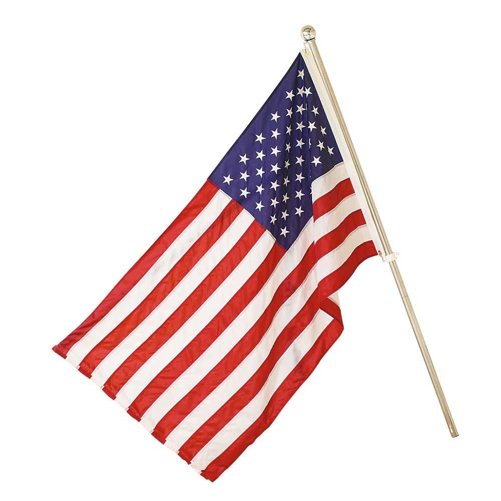 United States Flag with Pole MADE IN USA