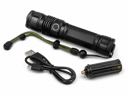 P50 LED Rechargeable Flashlights with Accessories – 5 Pack