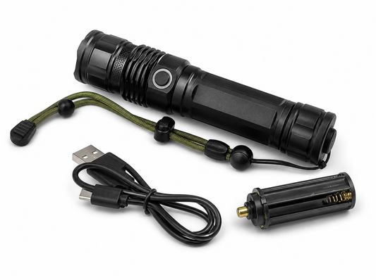 P50 LED Rechargeable Flashlights with Accessories – 5 Pack