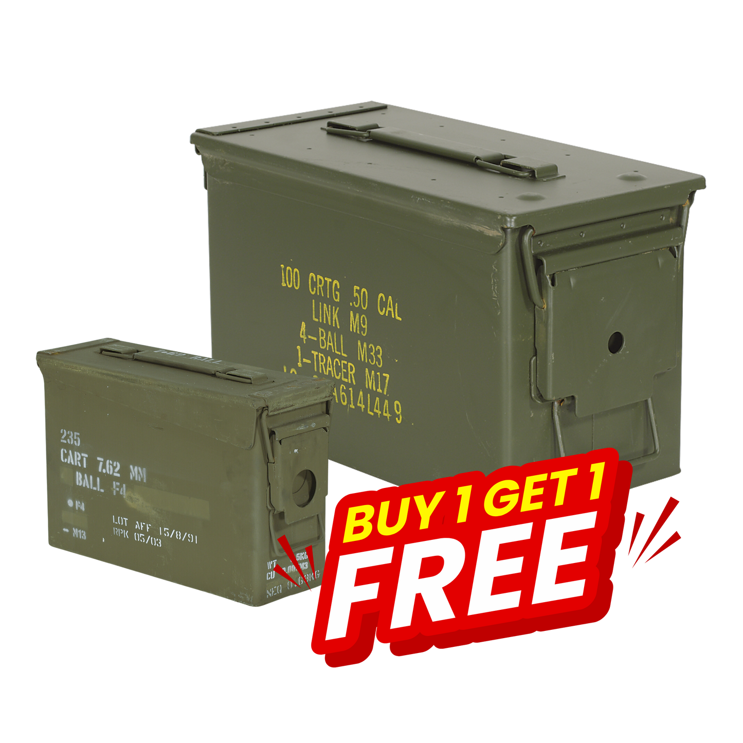 50 Cal Ammo Can (FREE 30 Cal Ammo Can Included)